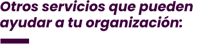 Otros servicios que pueden  ayudar a tu organización: